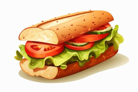 recommend clip art: Sandwich isolated on white background. Illustration