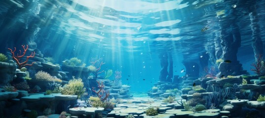 Underwater sea. Generative AI technology.