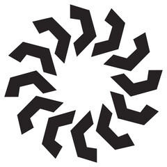 Black Abstract Geometric Brutal Vector Shapes