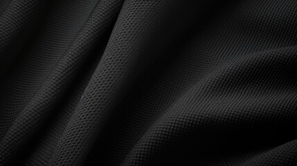 Fototapeta premium Close-up texture of black fabric or cloth in black color.