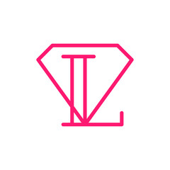 initial Letter L Diamond Logo Concept icon sign symbol Element Design Line Art Style. Jewellery, Jewelry, Gem Logotype. Vector illustration template