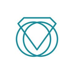 initial Letter O Diamond Logo Concept icon sign symbol Element Design Line Art Style. Jewellery, Jewelry, Gem Logotype. Vector illustration template