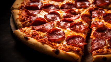pepperoni pizza spicy salami chili delicious tasty close up