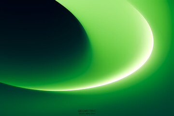 Abstract vector wavy lines flowing smooth curve green gradient color in concept of luxury, technology, modern.