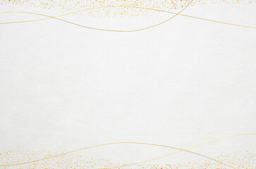 White Japanese "Washi" paper texture with classy gold pattern. Abstract graceful Japanese style background.