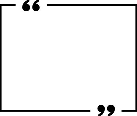 Quote Box Frame, Speech bubbles with quotation marks. Blank text message box for quotes symbols. Text info. Creative vector banner