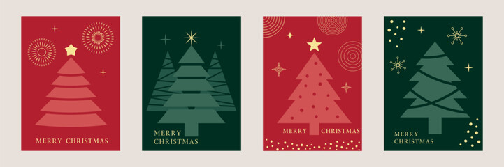 Christmas cards. Winter holidays cards. Modern style. Vector illustration