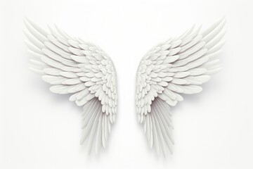 3D Angel Wing On White Background Mock-Up