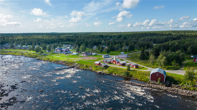 Kukkolankoski or Kukkolaforsen rapids in Tornio river
