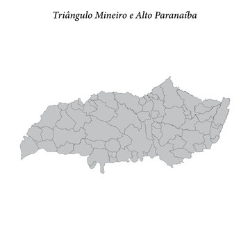 map of Triangulo Mineiro e Alto Paranaiba is a mesoregion in Minas Gerais with borders municipalities
