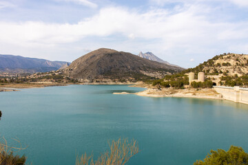 Obraz premium views of the Amadorio reservoir in Villajoyosa (Alicante, Spain)