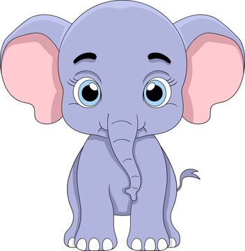 cartoon logo of a baby elephant with a cute face