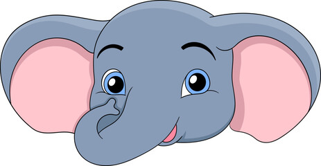 cute elephant head cartoon logo