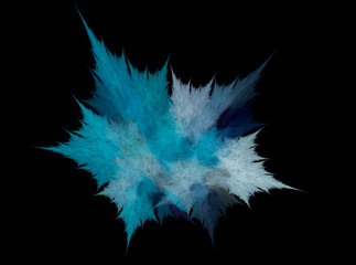 Abstract fractal blue pattern on black background