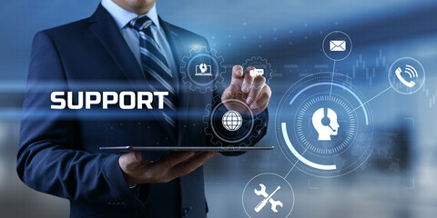 Support customer service business technology concept on virtual screen.