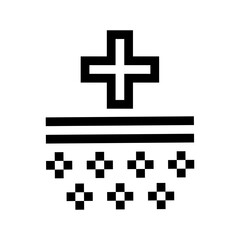 Skin restoration cream line icon. Korean cosmetics, personal care, moisturizing, natural product, pixel style. Multicolored icon on white background.