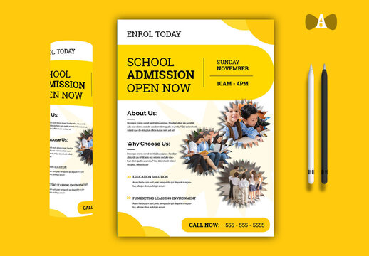 School Admission Open NowF lyer Template