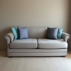 blue sofa in a room,ai generated 