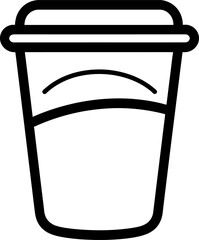 Coffee cup silhouette in black color. Vector template.