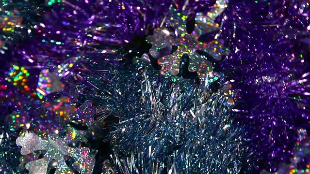 footage of rotation tinsel background