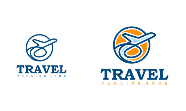 Agency travel  business logo designs concept template. Plane Travel logo transport  logistics delivery.