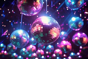 Multicolored disco ball - obrazy, fototapety, plakaty