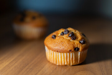 mini cupcakes on a wooden plate