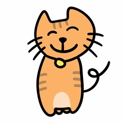 cat cartoon on white background