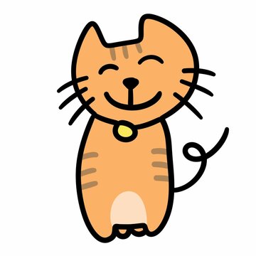 cat cartoon on white background
