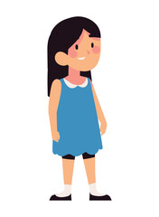 cute girl in blue dress