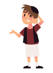 hanukkah little boy with kippa