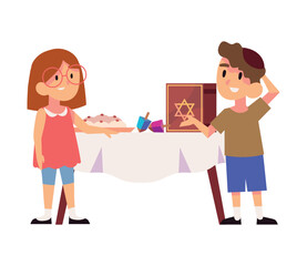 Obraz premium hanukkah kids religious celebration