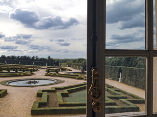Gardens of the famous Palace of Versailles in France in Paris.