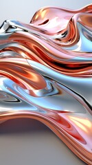 Abstract Fluid Metallic Reflection in Vibrant Colors