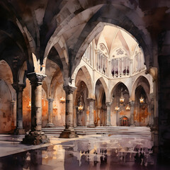 Naklejka premium interior of the cathedral 