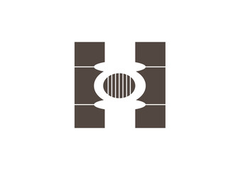 Letter H Guitar Logo