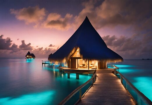 Sapphire Sails: Maldives' Vaadhoo Island Bioluminescence.