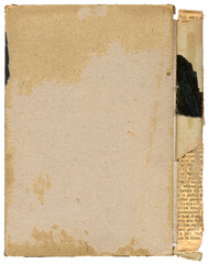 Alte Buchpappe Buchdeckel mit Makulatur - altes Papier