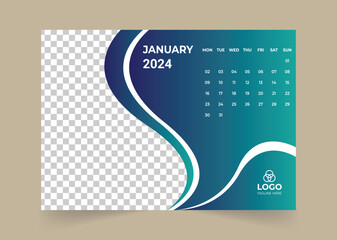 2024 vector calendar design  - obrazy, fototapety, plakaty