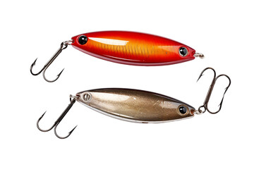 Isolated Fishing Lures on a transparent background - obrazy, fototapety, plakaty