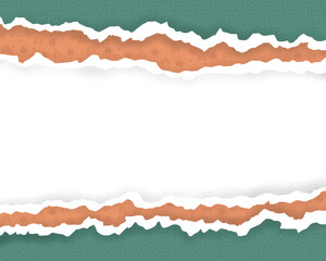 green and brown torn paper effect on a transparent background