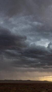 Vertical Clouds rolling over the Utah wilderness as rainstorm rolls across the landscape near Dugway in the West desert.