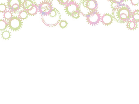 pastel gears on white background clip art preview
