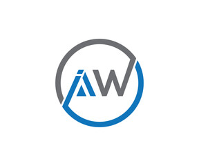 AW logo design vector template - obrazy, fototapety, plakaty