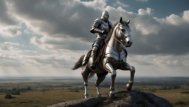 hardly armored knight on a horse