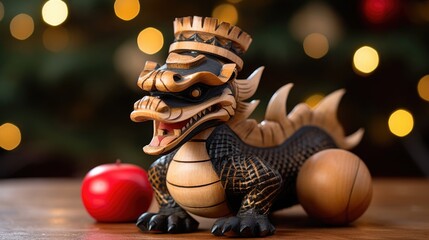 Handcrafted Wooden Dragon Celebrating Festive New Year Traditions