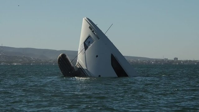 Ship wreck slow motion footage after hurricane norma baja california sur mexico la paz