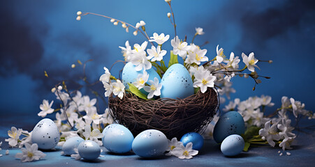 easter eggs in the nest easter, christmas, holiday, egg, decoration, basket, celebration, spring, ball, eggs, xmas