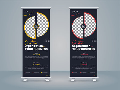 Roll up banner or standee x-banner template for your business