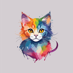 Cat cartoon style stickers